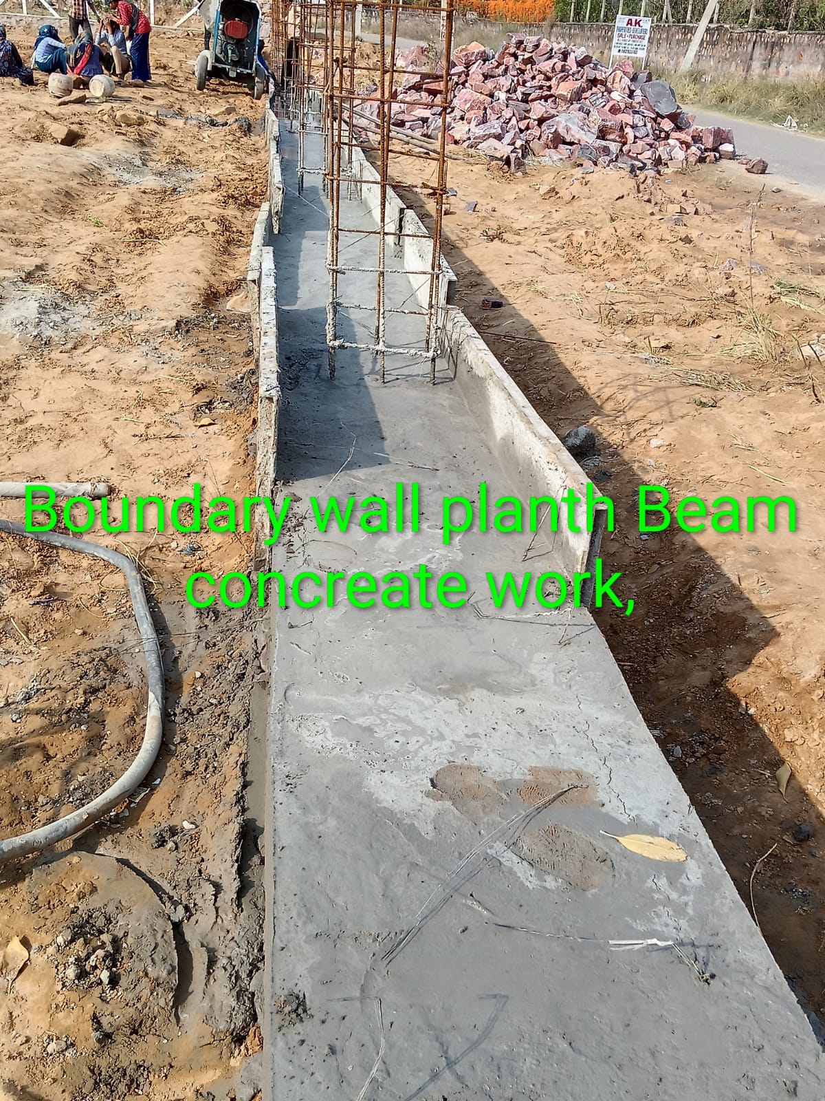 Boundary wall construction in Sector G8 Narela
